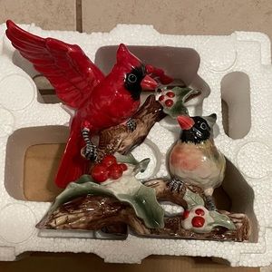 Holly With Cardinals Figurine